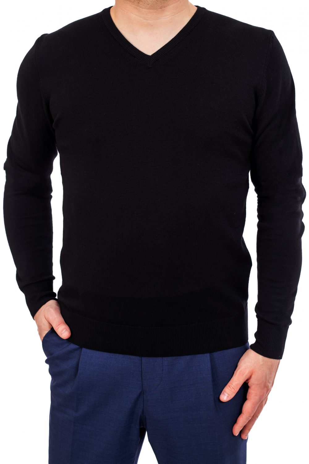 Czarny sweter V-neck