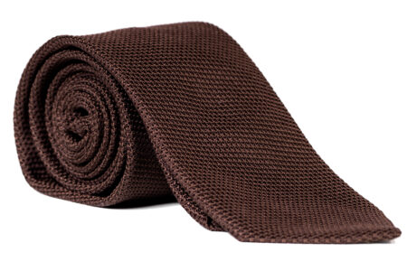 Krawat z grenadyny brązowy