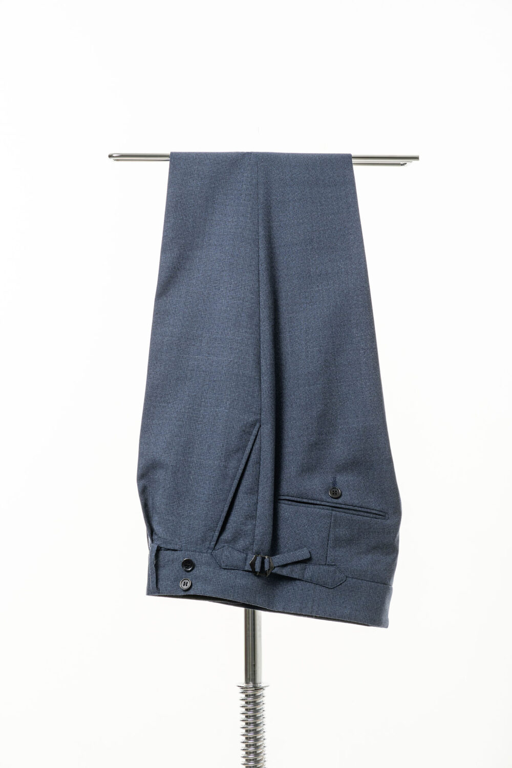 Niebieskie spodnie wełniane RIMINI z mankietami