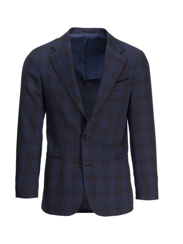 Widok z przodu – marynarka w pełnej okazałości, klasyczny fason na dwa guziki, klapy otwarte, naszywane kieszenie podkreślają casualowy, a jednocześnie elegancki charakter.