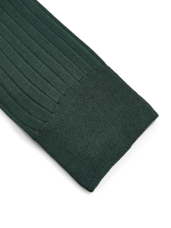 Zielone skarpety Pedemeia z bawełny merceryzowanej — detal ściągacza