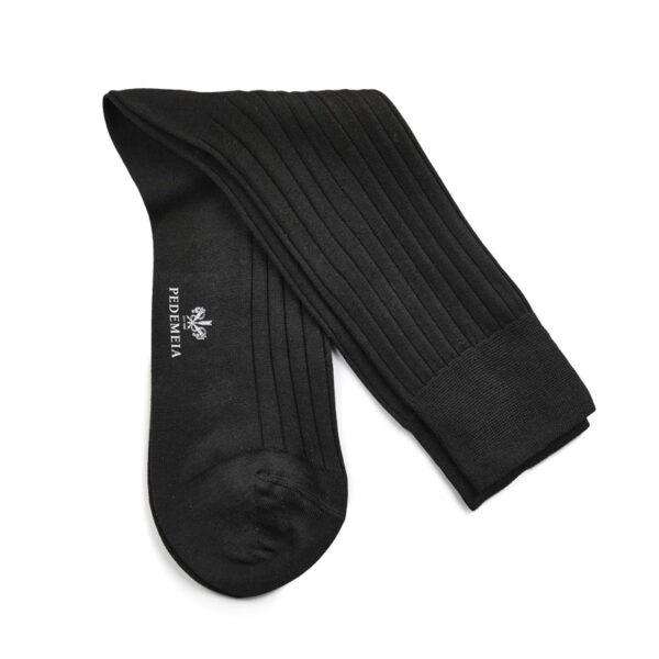 Pedemeia black mercerized cotton socks (4-pack)