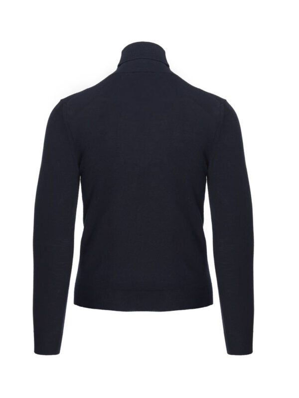 Granatowy golf Balamonte – gładkie plecy, jednolita dzianina, staranne szwy