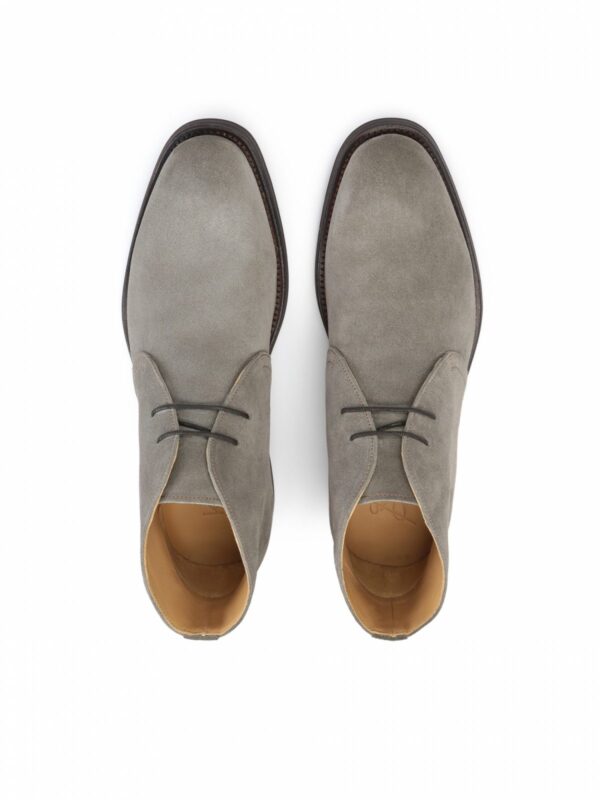 Szare trzewiki ESPERIENZA widok z góry – sznurowane buty męskie z zamszu.