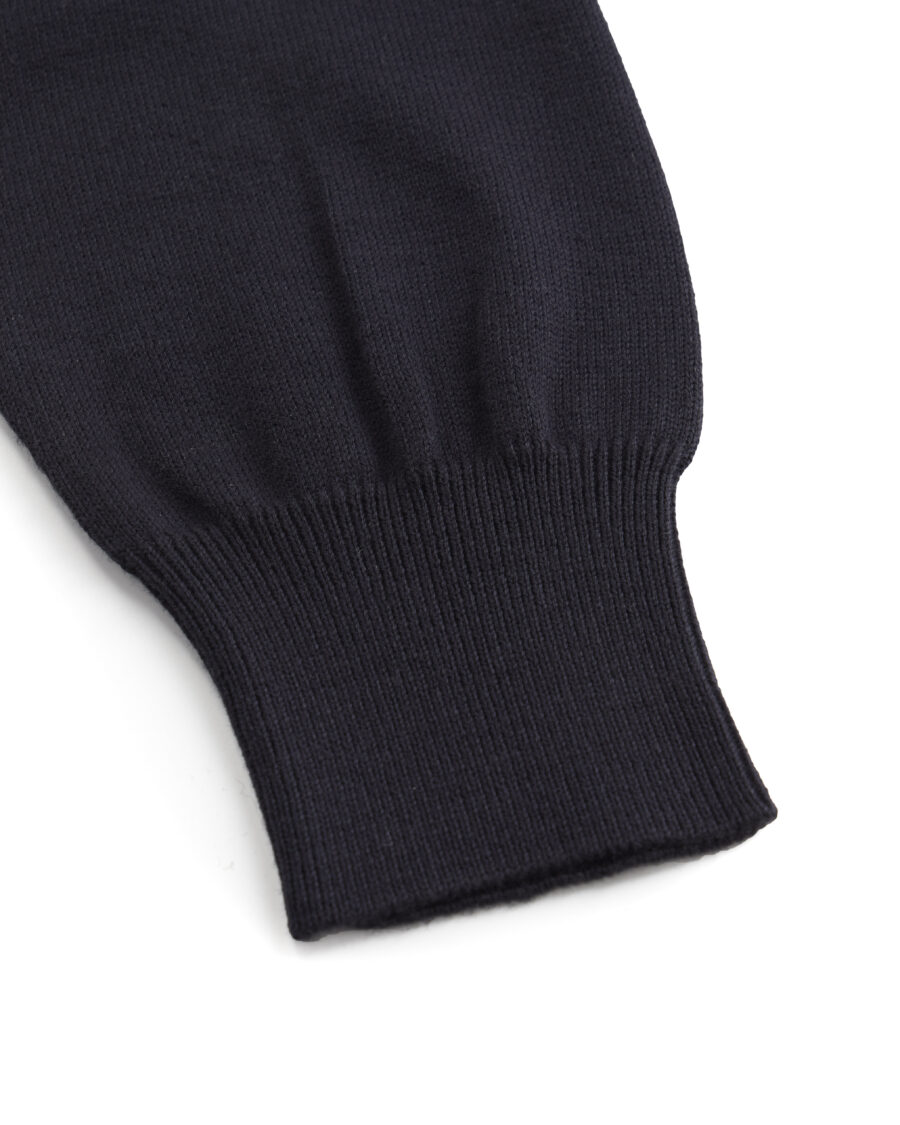 Navy blue cotton V-neck sweater - Image 4