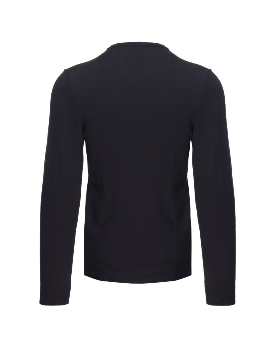Navy blue cotton V-neck sweater - Image 5