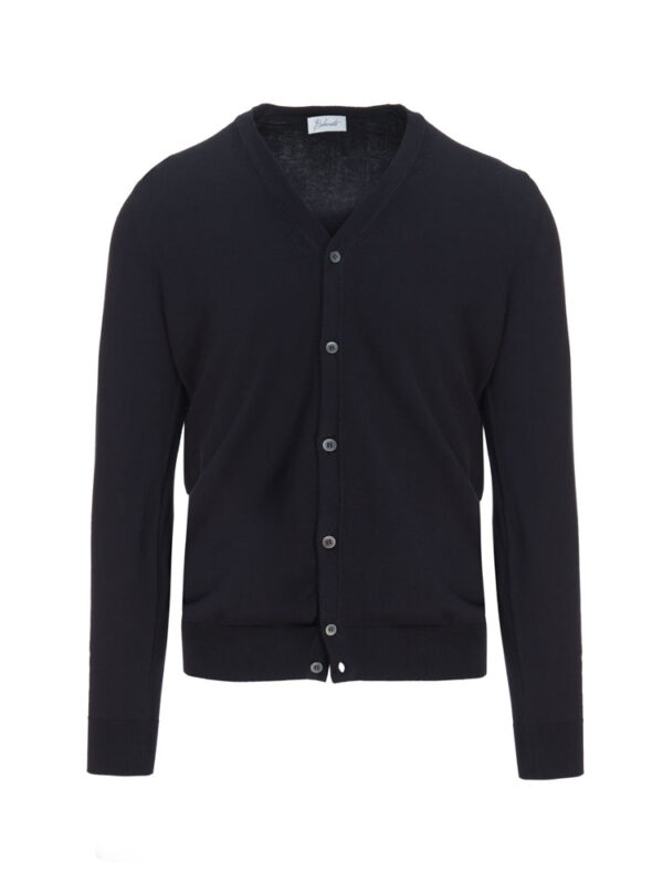 Granatowy kardigan z bawełny