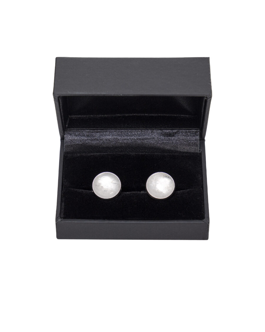Silver cufflinks with QUARC stone