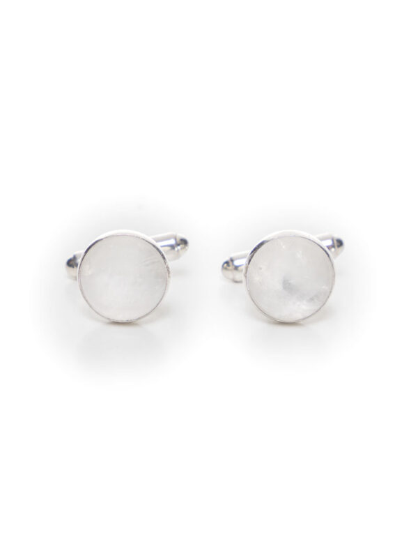 Srebrne spinki do mankietów z kamieniem KWARC