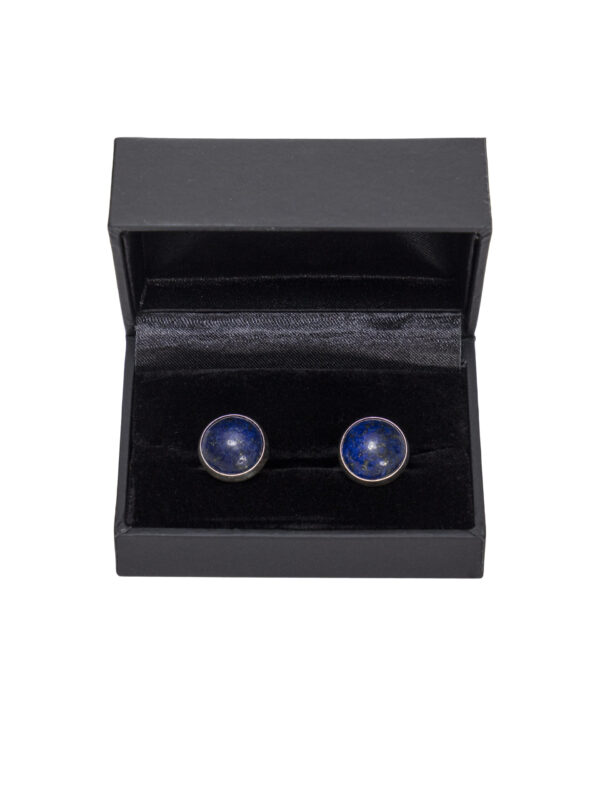 Srebrne spinki do mankietów z kamieniem LAPIS LAZULI