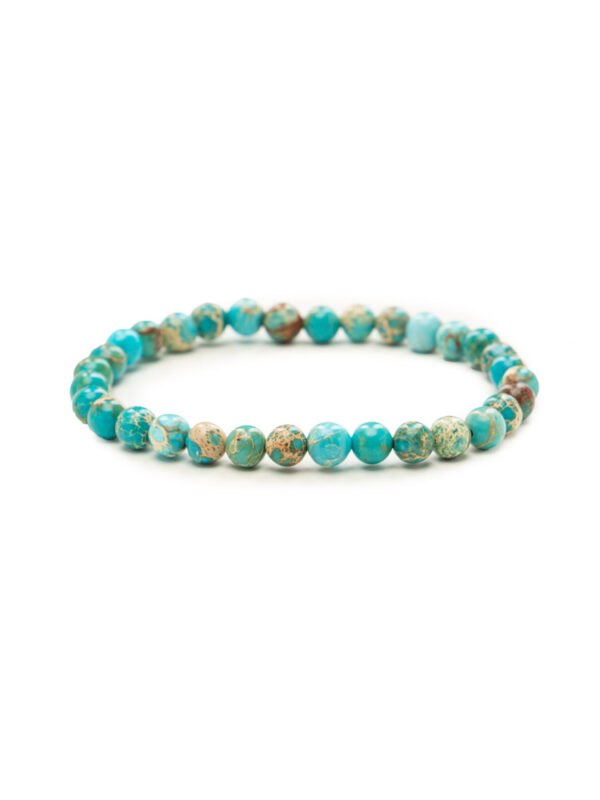 Bransoletka z kamieni turkmenitu Balamonte – naturalna biżuteria męska w odcieniach turkusu i brązu