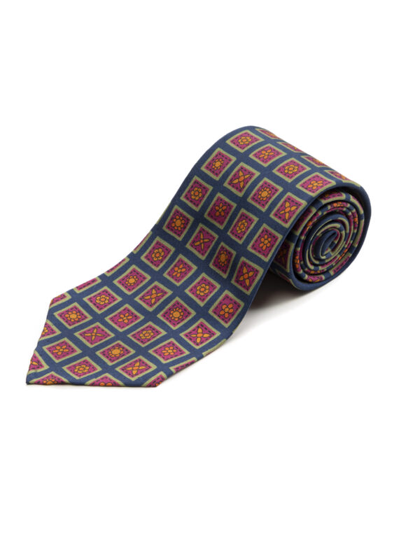 Granatowo - zielony krawat Macclesfield