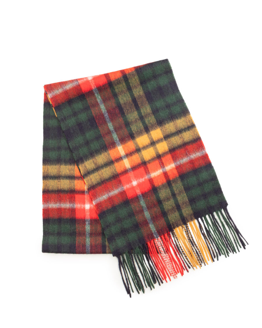 Multicolored wool checkered shawl