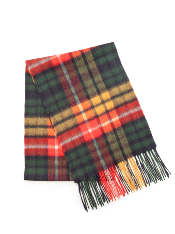 Wielokolorowy szal wełniany w kratę
