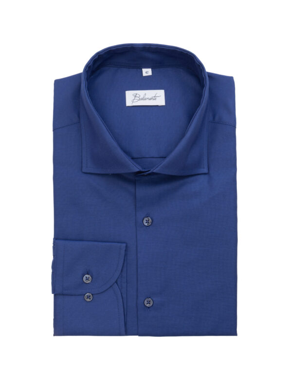 Złożona granatowa koszula z kołnierzykiem Balamonte
