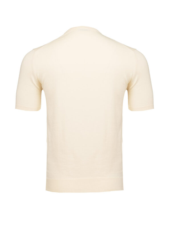 T-shirt z krótkim rękawem w kolorze jasnego beżu, widok z tyłu.