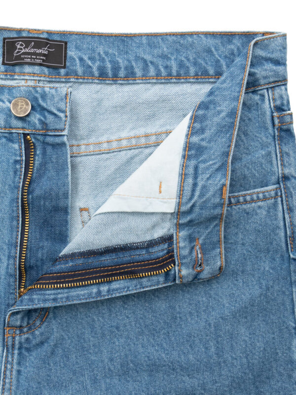 Rozporek spodni jeansowych HOUSTON – widok na suwak, przeszycia i wewnętrzne wykończenia