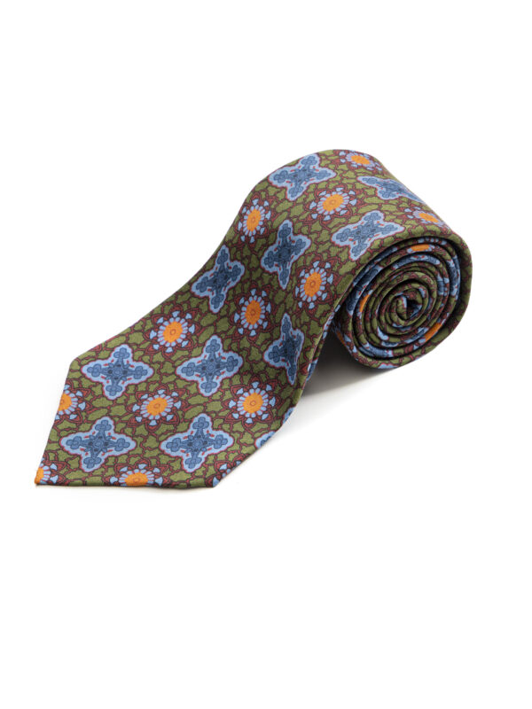 Zielono - pomarańczowy krawat Macclesfield