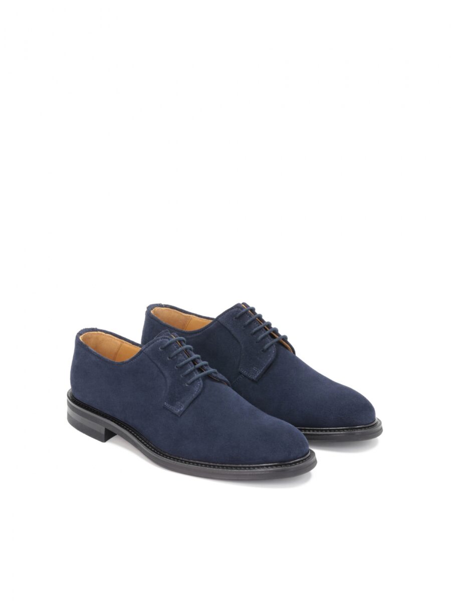 Navy blue suede ELEGANTE half shoes